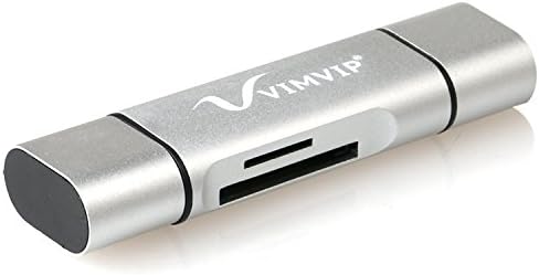 VIMVIP® 5 in 1 USB-A-Micro USB Type-C Card Reader Adapter with TF/SD Read Write Function for Macbook ,Google Nexus 5X, 6P All Micro Type c Phones and Windows Laptop (Silver)