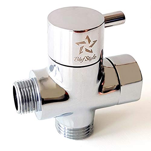 BbfStyle - Válvula de cuarto de vuelta de 3 vías - (3/8"-12/17) - Inversor - Interruptor - Latón macizo - Acabado en cromo