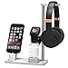 Produktbild Huhu833 Charger Halter für iPhone, Wireless Ladegerät Station mit Kopfhörerständer Halter 6 in 1 Qi Ladegerät Dock Halter Ladestation für AirPods Apple Watch und iPhone XS/XR/X/8/8 Plus (Silber)