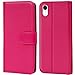 Produktbild Conie Handyhülle für iPhone XR - Bookstyle- Klapp- Serie, Etui aus PU Leder, Booklet Flip Hülle Pink
