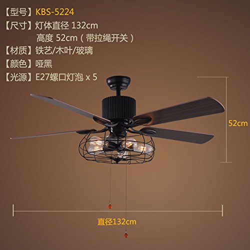 XHOPOS HOME Fan Lights American Country Ventilador de techo Restaurante