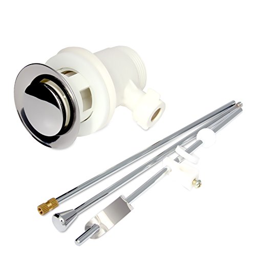 Excenter Ablaufgarnitur mit Gestänge für Waschbecken Ablauf Abfluss Garnitur aus Chrom Bad Badezimmer Waschtisch Ventil