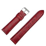 Dasongff Mode Mann Frauen Lederarmband Armband Uhrenarmband 20mm Leder Ersatz-Armbanduhr Uhren Zubehör Watch Band (Rot)