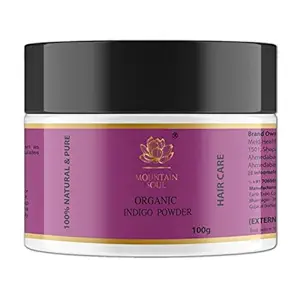 Mountain Soul Organic Indigo Powder - 100gm | Pure, Natural and USDA Organic for Hair | Indigofera Tinctoria | For Hair Colour & Smooth | No Chemicals
