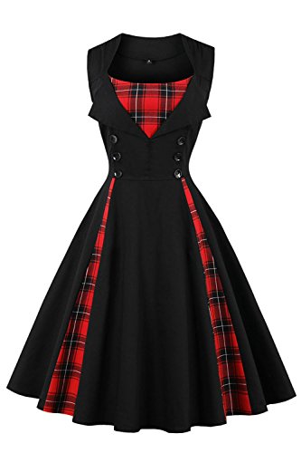 Misshow Women Vintage Church Dresses Short Modest Cocktail Party