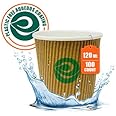 ECO SOUL [120 ml, 100 Count] Disposable Ripple Paper Cups | Plastic-Free Aqueous Coated | Eco-Friendly & Biodegradable Hot Cups | Use & Throw Party Glasses | Ideal for Tea & Coffee | 420 GSM