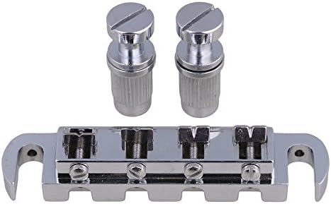 Yibuy Chrome Bridge Tailpiece for 4 String Bass Electric Guitar