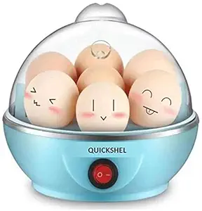 QUICK SHEL Egg Boiler Electric Automatic Off 7 Egg Poacher for Steaming, Cooking, Boiling and Frying, Multicolour