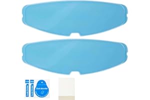 PAIKIUU 2Pcs Motorcycle Helmet Lens Anti-Rain Visor Film, Universal High Transparency Rainproof Helmet Lens Insert Clear Film Sticker to Ensure Riding Safety with Install Tools