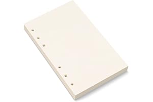 BIDPONDS A6 Blanko-Papier Nachfüllpapier 6 Löcher Beutelloses Blatt für Personal Binder Planer 80 Blatt/160 Leere Seiten 10,4 x 16,8 cm Beige (1)
