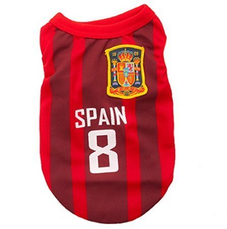 Animally® Spanien Trikot für Hunde – EM 2016 – DOG – PET – CLOTHES – SHIRT – KLEIDUNG (L)