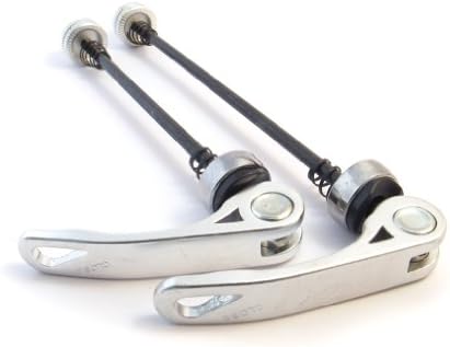 Bike or Bicycle Quick Release Skewer Set Front and Rear wheel Silver