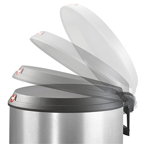 Hailo 0513-319, T1 M, Tret-Abfallsammler, 13 Liter, stahlblech silber - 5