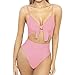 Produktbild Damen Schlankheits Einteilige Badeanzug Schultergurt Schwimmanzug Bademode Damen V-Ausschnitt Sexy Knoten Gepolsterter Monokini Push up Badeanzüge mit bügel viele Farben und Größen TWBB