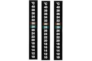 Yerleomit 3Pcs Thermometer Streifen Aquarium 10-40 ℃ Temperaturmesser Aufkleber Fisch Tank Thermometer Temperatur Temperaturaufkleber Aufkleber mit Digital Dual Scale für Aquarium