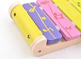 B&Julian® Kinder Xylophon Holz 6 Klangplättchen Instrument Musikspielzeug Glockenspiel für Kinder ab 18 Monate - 