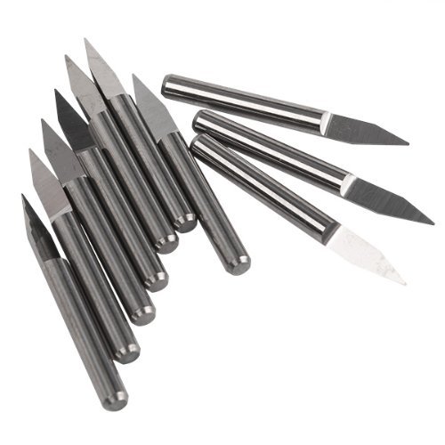 DN 30 Grad 0,2 mm Hartmetall Stich Spitzen CNC Fräser Werkzeug für PCB Board (Packung mit 10) - 3