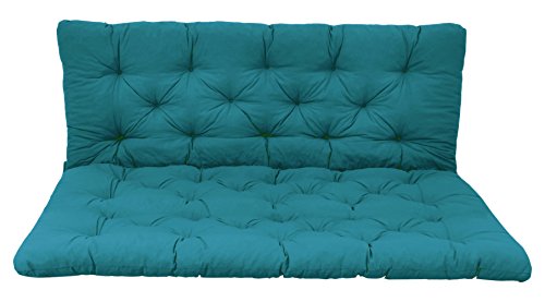 Ambientehome Palettenkissen mit Rückenlehne, blau, Sitzpolster 120 x 80, Rückenkissen 120 x 60 cm, Indoor & Outdoor