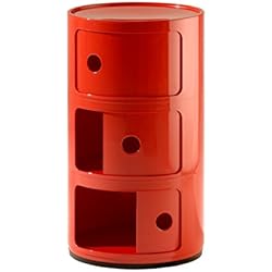 Kartell 4967/10 COMPONIBILE Table de chevet, Rouge