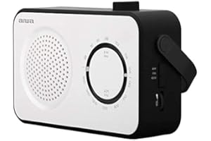 AIWA R-190BW (UK) Portable Radio, AM/FM, Mains & Battery, With Headphone Socket White/Black