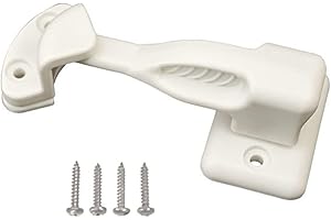 MICPOINTIK 1 soporte para puerta de caravana, cerradura de puerta de caravana, caravana, caravana o caravana, cerrojo de nailon para puerta de caravana, barco o muebles (blanco)