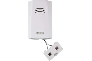 Abus 550829 Vattenlarm, Vit | Batteridriven med 9 V blockbatteri – sensorkabel kan förlängas upp till 150 cm – för källare, kök, badrum och tvättrum