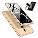 Produktbild Huawei Mate 20 lite 360 Grad Hülle, MISSDU Hart PC Hülle mit Gehärtetes Glas Handyhülle Komplettschutz Ganzkörper Schutzhülle Rundumschutz-Schale Tasche Handytasche Case Cover - Gold