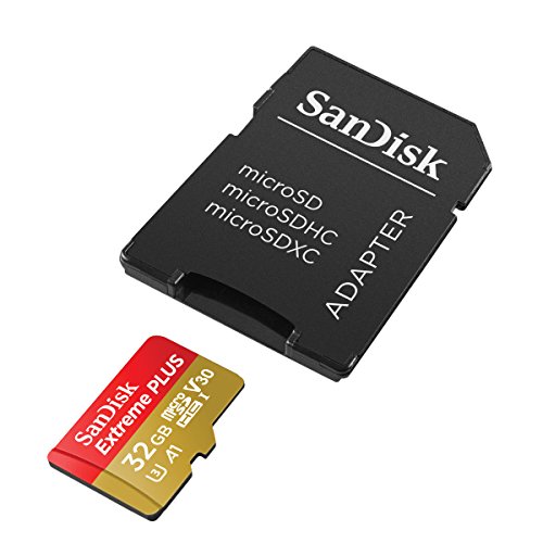 SanDisk Extreme PLUS 32 GB microSDHC Speicherkarte + SD-Adapter bis zu 100 MB/Sek., Class 10, U3, V30, A1 - 3