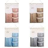 Inwagui Tasche Wand hängenden Beutel 4 Tasche Tür zurück Aufbewahrungstasche Hängende Rückwand hing Türtasche Utensilo 58*35cm Hängeorganizer-Grey - 5