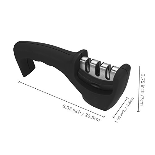 Luxebell® Messerschärfer Messerschleifer Knife Sharpener Mit 3 Etappen,Messerschärfer für Küchenmesser, Keramikmesser aller Größen - 4