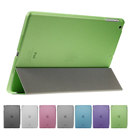 doupi Smart Cover & Case iPad ( 5. Generation 2017 Modell ) mit Smart An/Aus Funktion Etui Schutz Hülle Kunstleder Schutzhülle Ständer, grün