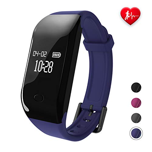 Fitpolo Montre Connectée Etanche, Femmes/Enfant/Homme,Sport Bracelet Intelligent,Fitness Tracker d Activite avec Cardiofréquencemètre,Smart Watch,Podomètre,Moniteur de Sommeil Iphone Android(Bleu)