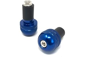 ALCHEMY PARTS Motorcycle Handlebar Knurled Bar End Weights Plugs Caps Anti Vibration for 22mm 7/8 Inch Hollow Handlebars (Blue) x2