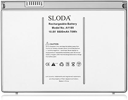 SLODABattery Compatible with Apple Macbook Pro 17-Inch A1189(A1261,Mid-2007,Late-2007,Early-2008,Late-2008,Version)Fitting Apple Macbook Pro 17" A1212 A1151 A1229 Laptop Battery (Plastic Body)[Li-Polymer 10.8V 5600mAh]