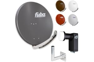 Fuba DAA 850 HD Sat Anlage - 4 Teilnehmer (m. Inverto Quad LNB) - Sat Anlage bestehend aus Fuba DAA 850 in Ihrer Wunschfarbe + Inverto Black Ultra Quad LNB + Fuba Wandhalter
