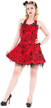 Tattoo Flock Mini Dress Red - Size 10 (S)