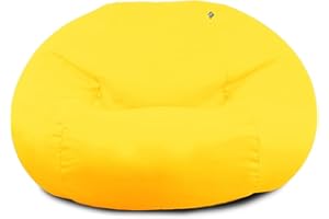 rucomfy Beanbags Extra Large Goliath Indoor/Outdoor Bean bag Chair, Adult Giant Seat Water Resistant for Home and Garden - 130 x 125 x 100cm (Yellow)