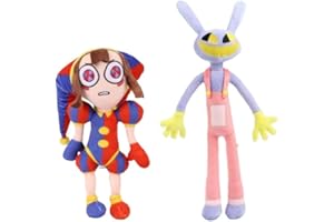 TOPLITHE Pomni Cyfrowy Cyrk Plusz, Pomni i Jax Anime Pluszowa Lalka Zabawki Śliczne wypchane zwierzęta urodziny dla fanów telewizji Dorośli Dzieci, 2 szt. A