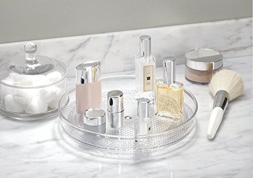 mDesign Drehteller Drehbarer Kosmetik-Organizer für Waschtisch Schrank zum Aufbewahren von Makeup, Kosmetika – 23 cm, Durchsichtig - 2
