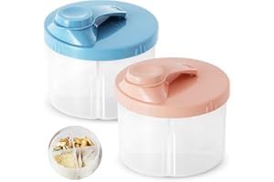 Frogetu 2x Milchpulver-Portionierer - Robuster 4 - Fach-Dispenser, Portable Milk Powder Dispenser, Ideales Zubehör für Babynahrung, Snacks & Beikost, Perfekt für Eltern!