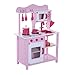 Price comparison product image HOMCOM Wooden Kids Kitchen Children's Pretend Role Play Set Cooker Imagination Early Learning Toys Game Girls Pink w/ Cooking Essentials