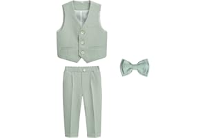 GUOCU 4/5/6 Piece Boys' Suit Set, Small Boys Spring Formal Clothing Set, Children's Tuxedo Gentleman Outfits, Festive Wedding Suits, Party, Christening, Double-Breasted Children's Suit Clothing Set