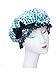 Moolecole Fashion Women's Bow-knot Waterproof Double Layer Shower Cap Polka Dots Bathing Cap Spa Shower Hat Blue