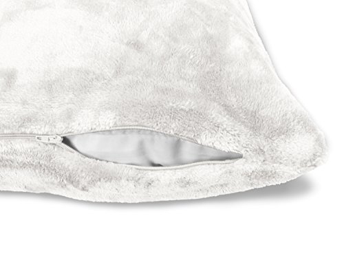 Cashmerefeeling-Superior-Kissenhülle – 14 exklusive Farben – 1 Komfortgröße – traumhaft kuschelwarm & -weich, 50 x 50 cm, weiß - 4