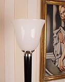 STILVOLLE MAZDA STEHLAMPE ART DECO PURISMUS GLASSCHIRM - 2