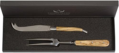Laguiole Village Nature Collection Matte Olive Wood Cheese Set