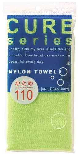 Cure Series Japanese Exfoliating Bath Towel from OHE - Hard Weave - Green, 110cm
