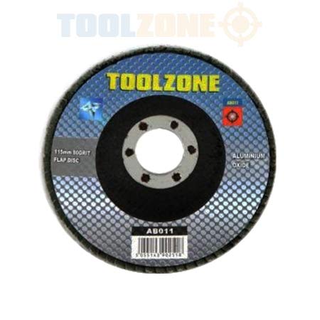 Toolzone Disco abrasivo de láminas de lijado de grano 80 de calidad comercial (AB011) Pack de 10