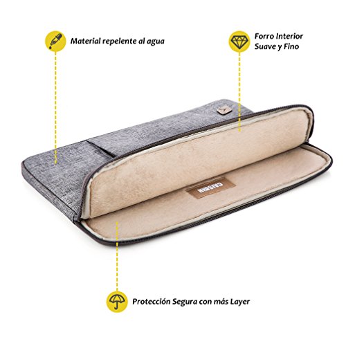 CAISON 14 Zoll Classic Comfort Laptop Schutzhülle Wasserdicht Schutzfolie Tasche für 14 „Notebook Computer / 13.5“ Microsoft Surface Book (Grau) - 3