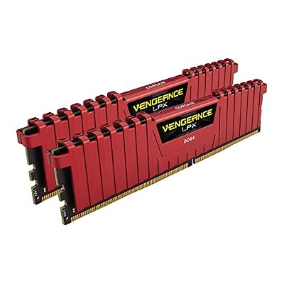 Corsair CMK32GX4M2B3200C16R Vengeance LPX 32GB (4x8GB) DDR4 3200Mhz Mémoire Pour Ordinateur De Bureau Haute Performance Avec Profil XMP 2.0. Rouge
